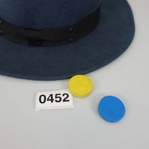 C.C Women's 100% Wool Navy Blue Fedora Hat OS‎ Classic Suede Genuine Felted Fur - Picture 8 of 8